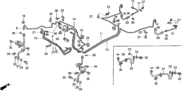 1992 Honda Civic Hose, Right Rear Brake Diagram for 46430-SR0-932