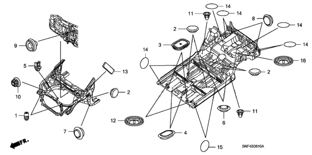 2009 Honda Civic 4 Door GX KA 5AT Grommet (Front) Diagram