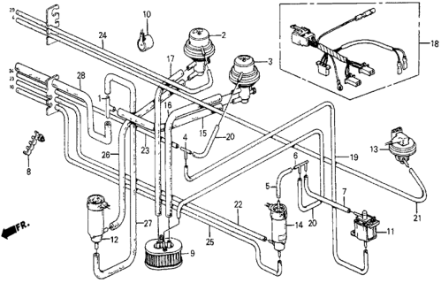 1985 Honda Civic Control Box Tubes Diagram