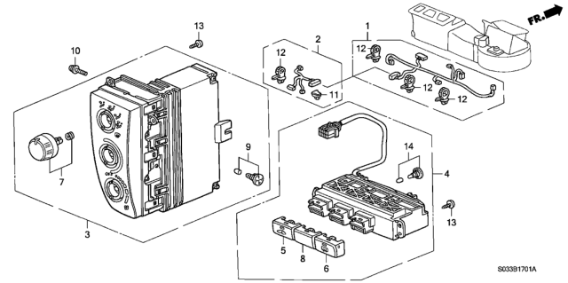 1999 Honda Civic 3 Door DX KA 5MT Heater Control Diagram