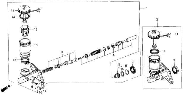 1991 Honda Civic Brake Master Cylinder Diagram