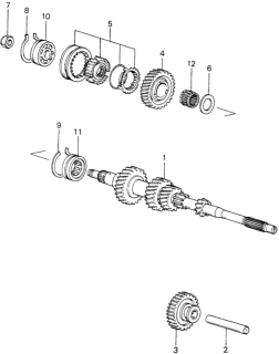 1983 Honda Civic 5 Door ** (WAGOVAN) KH 5MT 5MT Mainshaft - Mainshaft Gears Diagram