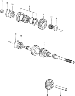 1982 Honda Civic 5MT Mainshaft - Mainshaft Gears Diagram