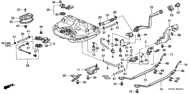 1998 Honda Civic Fuel Tank Diagram