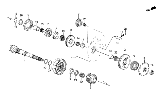 1987 Honda CRX 4AT Countershaft Diagram