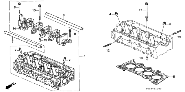 1997 Honda Civic Cylinder Head (SOHC) Diagram