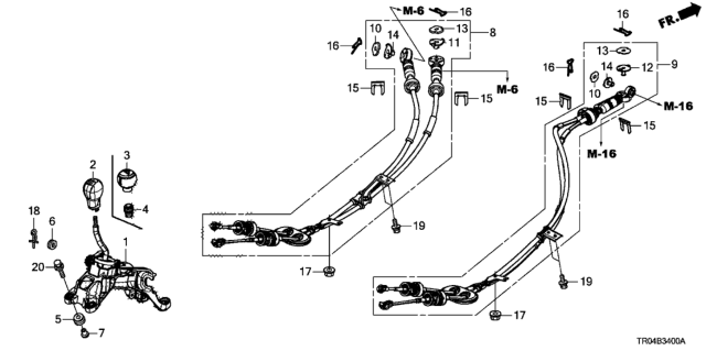 2012 Honda Civic Knob, Change Lever Diagram for 54102-TR7-A01ZA