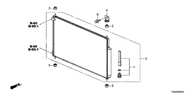 2016 Honda CR-V Bracket,Cond Up(R) Diagram for 80115-TM5-H00