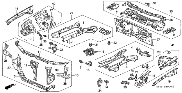 2001 Honda Accord Dashboard (Upper) Diagram for 61100-S84-A71ZZ