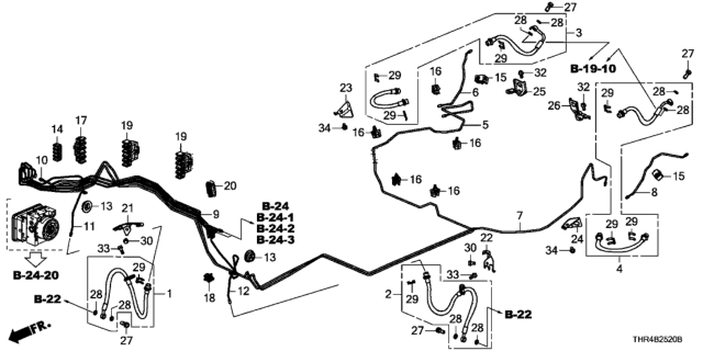 2021 Honda Odyssey Pipe V Complete, Brake Diagram for 46375-THR-A51