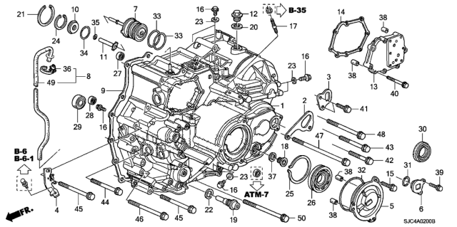 2012 Honda Ridgeline AT Transmission Case Diagram