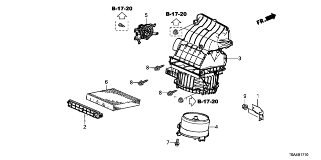 2016 Honda CR-V Motor Assembly With F Diagram for 79310-T0A-A01