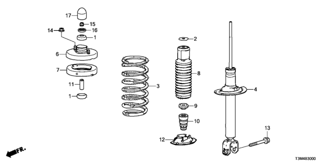 2017 Honda Accord Rear Shock Absorber Diagram