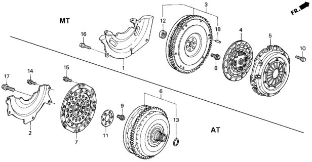 1994 Honda Civic Clutch - Torque Converter Diagram