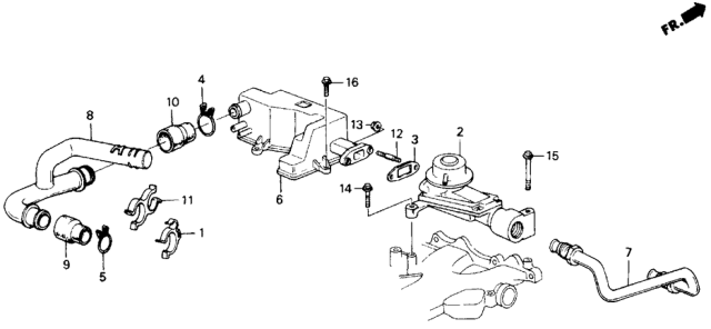 1989 Honda Accord 2 Door DX KA 5MT Air Suction Valve Diagram