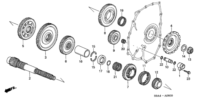 2002 Honda CR-V Countershaft Diagram for 23221-PPV-A02