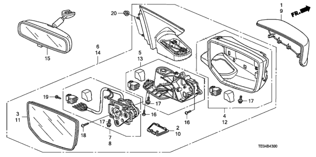 2011 Honda Accord Bracket, R. (R.C.) Diagram for 76207-TE0-A01