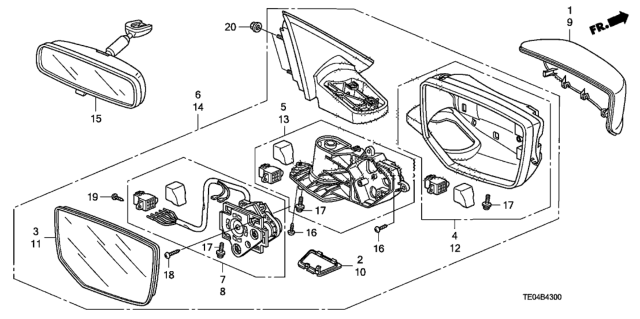 2011 Honda Accord Cap, Driver Side Skull (Belize Blue Pearl) Diagram for 76251-TA0-A01ZK