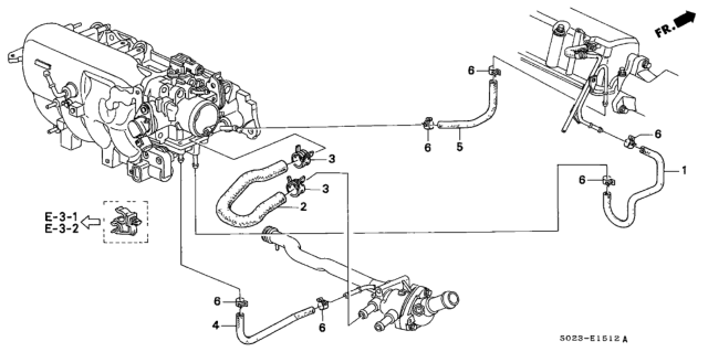 1997 Honda Civic Water Hose (VTEC) Diagram