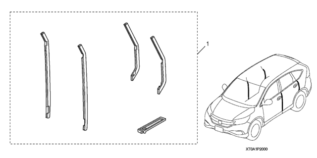 2016 Honda CR-V 5 Door EX (2WD) KA CVT Door Edge Guard Diagram