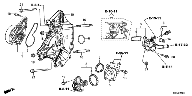 2012 Honda Civic Water Pump (2.4L) Diagram