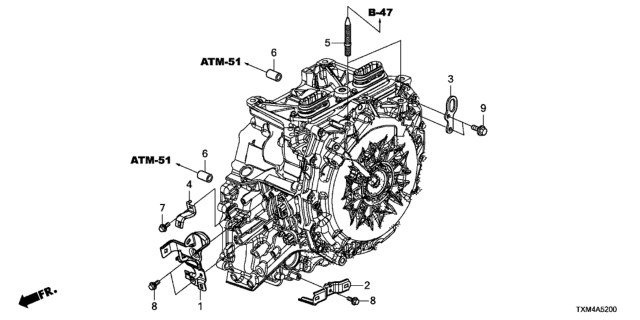 2021 Honda Insight AT Transmission Wire Harness Stay Diagram