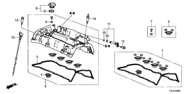 2015 Honda Accord 2 Door EX KL CVT Cylinder Head Cover (L4) Diagram