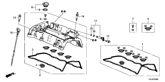 2013 Honda Accord Cylinder Head Cover (L4) Diagram