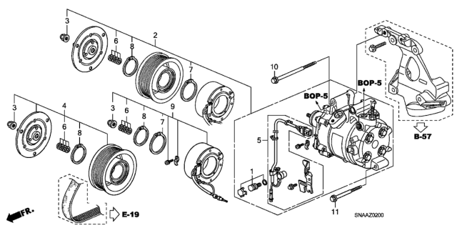 2009 Honda Civic A/C Air Conditioner (Compressor) Diagram