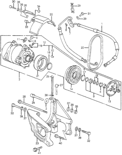 1983 Honda Accord A/C Compressor - Bracket (Sanden) Diagram