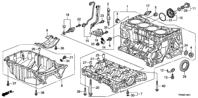 2015 Honda Crosstour Cover, Crank Sensor Diagram for 37503-R40-A00