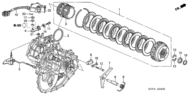 2005 Honda Insight Shaft, Control Diagram for 24430-PHT-000