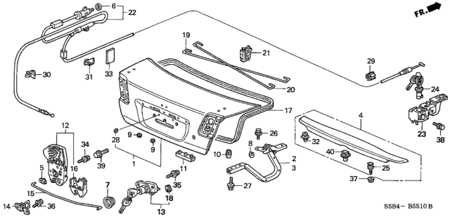 2003 Honda Civic Spoiler Assembly, Trunk (Titanium Metallic) Diagram for 71700-S5B-J01ZH