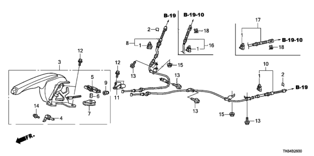 2012 Honda Fit Lever Assy., Hand Brake *NH167L* (GRAPHITE BLACK) Diagram for 47105-TM8-013ZB