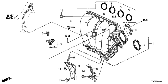 2012 Honda Accord Intake Manifold (L4) Diagram