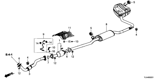 2018 Honda CR-V Exhaust Pipe - Muffler (2WD) Diagram