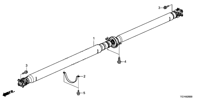 2021 Honda Pilot Shaft Assembly, Propeller Diagram for 40100-TZ6-A23