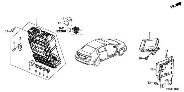 2014 Honda Civic Box Assembly, Fuse (Rewritable) Diagram for 38200-TR7-A01