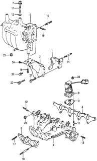 1985 Honda Accord Rubber A, Air Cleaner Housing Mounting Diagram for 17212-PD6-000