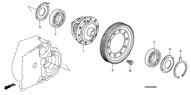 2011 Honda Civic AT Differential Diagram