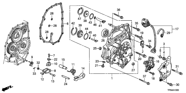 2015 Honda Crosstour Cover Assy,L Side Diagram for 21230-RCV-010