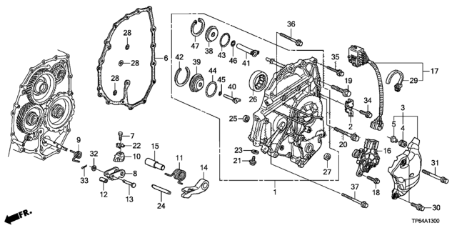 2014 Honda Crosstour AT Left Side Cover (L4) Diagram