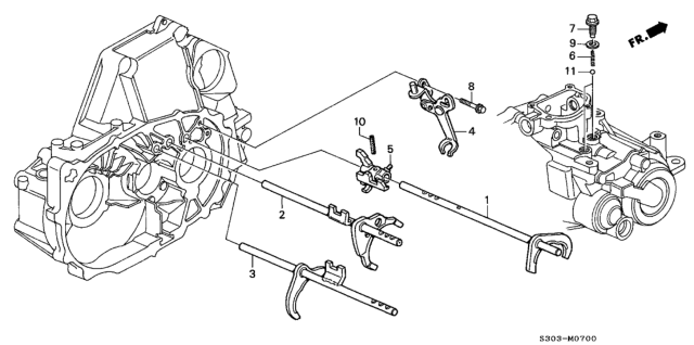 1998 Honda Prelude MT Shift Fork Diagram