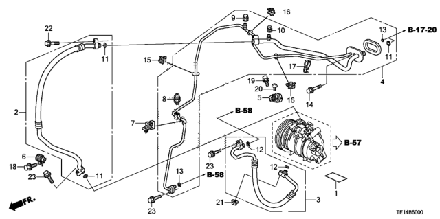 2012 Honda Accord 2 Door EX-L KA 5AT A/C Hoses - Pipes (L4) Diagram