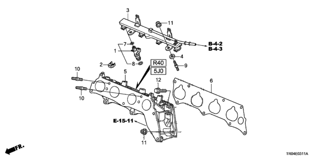 2012 Honda Civic Fuel Injector (2.4L) Diagram