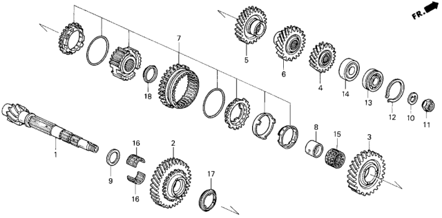 1997 Honda Del Sol MT Countershaft (V-TEC) Diagram