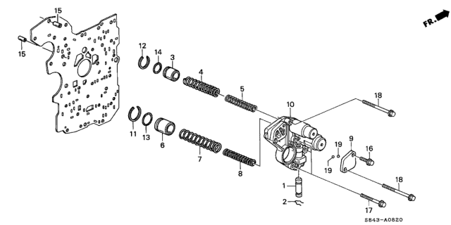 2001 Honda Accord AT Accumulator Body Diagram