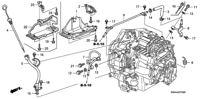 2009 Honda CR-V AT ATF Pipe Diagram
