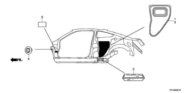 2012 Honda Accord Grommet (Side) Diagram
