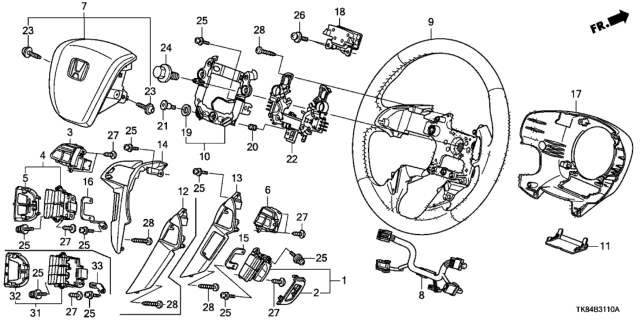 2013 Honda Odyssey Spring, Horn Diagram for 78523-TA0-A81